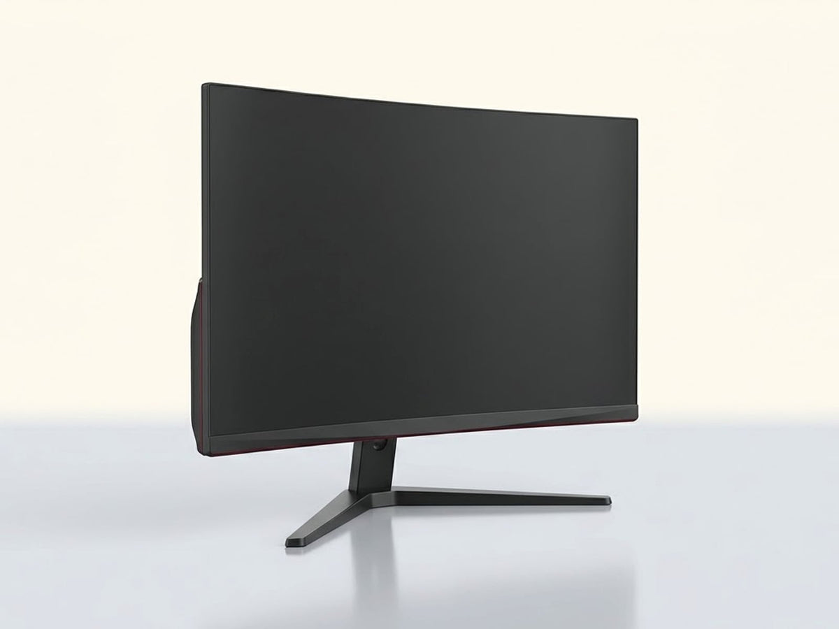 Monitor gamer curvo 27 pulgadas 165Hz, fondo de vitrina