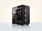 Torre gaming Intel Core i7 con RTX 4060, fondo de vitrina